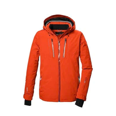 Abbildung von killtec Herren Skijacke/Funktionsjacke mit abzippbarer Kapuze, Schneefang und Unterarmventilation KSW 46 MN SKI JCKT, dunkelorange, S, 41984 000