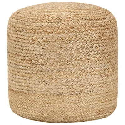 Abbildung von vidaXL Sitzpuff Pouf Sitzpouf Puff Sitzkissen Sitzhocker Fußhocker Hocker Fußbank Ottoman Polsterhocker Fußschemel Handgefertigt 40x45cm Jute