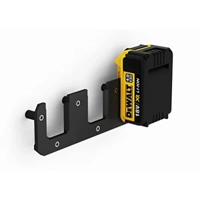 Abbildung von NewGround Designs Akku Wandhalterung passend für DeWalt 18V / 14,4V Akkus, Halterung, Wandhalter 3 Made in Germany (3 Akkus)