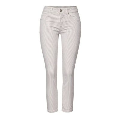 Abbildung von Street One Damen A379184 Gestreifte 7/8 Jeans, Beige Stripe Washed, 30