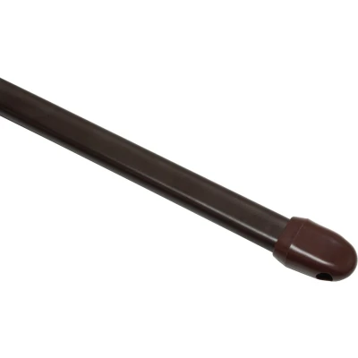 Abbildung von GARDINIA Vitragestange flachoval, Ausziehbar, Gardinenstange ohne Bohren und Schrauben, Metall / Kunststoff, Braun, 60 100 cm, 2 Stück