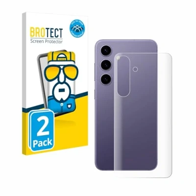 Abbildung von BROTECT 2 Stück Full Cover Schutzfolie für Samsung Galaxy S24 (Rückseite) Screen Displayschutz Folie [3D Curved, Kristall Klar]
