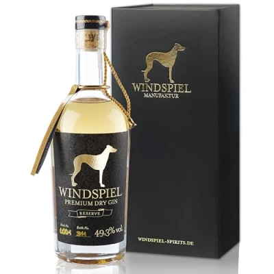 Abbildung von Windspiel Premium Dry Gin Reserve 49,3 % vol. Fassgelagerter Manufaktur in edler Holzbox zum Verschenken aus der deutschen Vulkaneifel 3936 NV klar 1,4kg