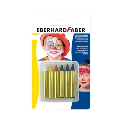 Abbildung von 5 x Eberhard Faber Schminkstifte kurz Wasserbasis VE=6 Stück