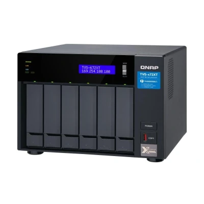 Abbildung von QNAP TVS 672XT i3 8G, Thunderbolt 3 NAS System, M.2 PCIe NVMe, SSD Steckplätze, 4K Medienwiedergabe, schwarz