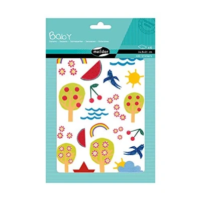 Abbildung von Maildor AE034O Baby Packung Stickers (mit 6 Bögen in Format DIN A5, 14, 8 x 21cm, ideal für Kinder ab 2 Jahren, Jahreszeit) 1 Pack