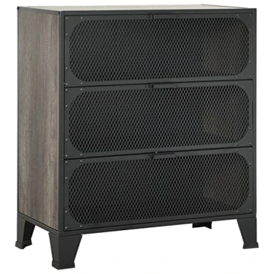 Abbildung von vidaXL Aufbewahrungsschrank Sideboard Kommode Schrank Anrichte Beistellschrank Mehrzweckschrank Standschrank Grau 72x36x82cm Metall MDF