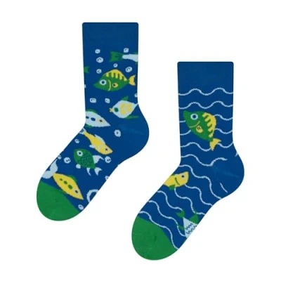 Abbildung von Dedoles Socken Kinder Mädchen Jungen Baumwolle viele lustige Designs Weihnachtssocken 1 Paar, Farbe Blau, Motiv Aquariumfische, Gr. 23 26