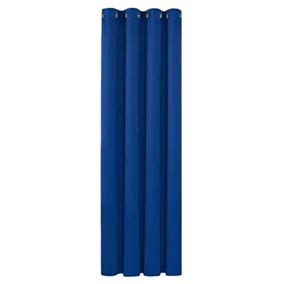 Abbildung von Deconovo Blickdichte Gardinen mit Ösen Verdunkelungsvorhänge Wohnzimmer Dicke Thermogardine Kälteschutz warm Hitzeschutz, 183x132 cm(HöhexBreite), Königsblau, 1 Stück