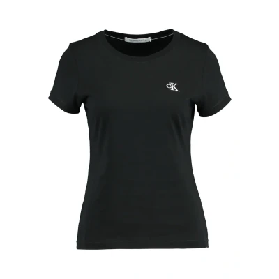 Abbildung von Calvin Klein Jeans Embroidery SLIM TEE Tshirt basic, Damen, Größe: XL, Black