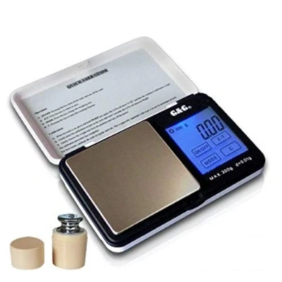 Abbildung von G&amp;G TSWB 300g/0,01g mit 100g M1 Kalibriergewicht Taschenwaage Feinwaage Digitalwaage Goldwaage Münzwaage