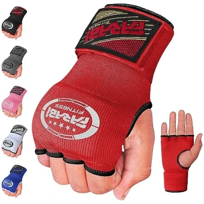 Abbildung von Farabi Sports Innenhandwickel für Kinder und Erwachsene innenhandschuhe Boxen Box Bandagen männer &amp; Frauen MMA Muay Thai Training boxbandagen (Red, L/XL)