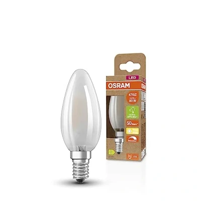 Abbildung von OSRAM SUPERSTAR+ CLASSIC B GLFR 40 LED Lampe, E14, Minikerzenform, 2,9W, 470lm, 2700K, warmweißes Licht, dimmbar, Filament Technologie, sehr energiesparend, Energieeffizienzklasse C,6 Pack