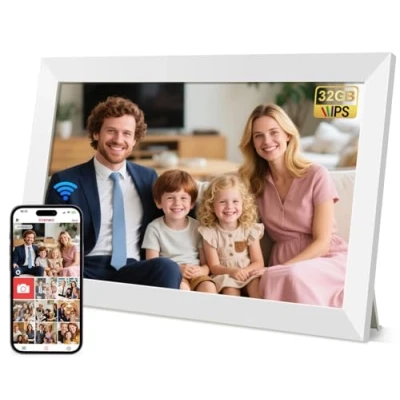Abbildung von 10.1 Zoll Digitaler Bilderrahmen WLAN Fotorahmen HD 1280*800 IPS Touchscreen Elektronischer mit 32GB Speicher, Auto Drehung, Einfache Weitergabe von Fotos Videos über Frameo App