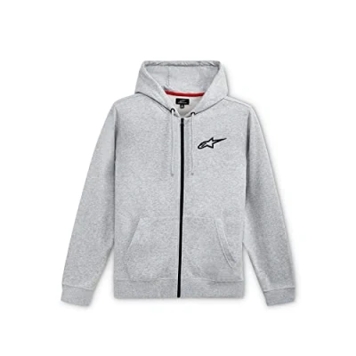 Abbildung von Alpinestars, Ageless Chest Hoodie, Sweatshirt Mit Reißverschluss Und Kapuze, Graue Heather/Schwarz, L, Mann