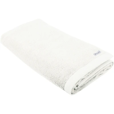 Abbildung von TOM TAILOR Saunatuch, 80x200 cm, 100% Baumwolle/ Frottier, mit zwei Aufhängern und Label Logo, COLOR BATH TOWEL Weiß (Crisp White)