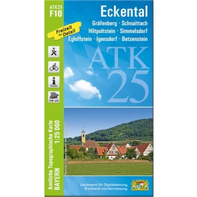 Abbildung von ATK25 F10 Eckental (Amtliche Topographische Karte 1:25000): Gräfenberg, Schnaittach, Hiltpoltstein, Simmelsdorf, Egloffstein, Igensdorf, Betzenstein ... Amtliche 1:25000 Bayern)