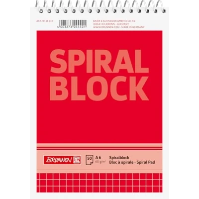 Abbildung von Baier &amp; Schneider Brunnen 1055372 Spiralblock / Notizblock (A6, kariert, 50 Blatt, 60g/m²)