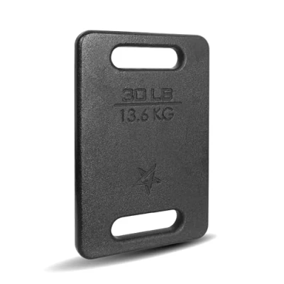 Abbildung von Yes4All 60DA Gusseisen Ruck Plate Gewichte, 13,6 KG 30 PFUND, Schwarz Einzeln