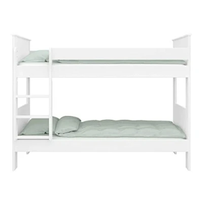 Abbildung von Hoppekids ALBA Kinderbett, Etagenbett, MDF, 75 x 200 cm Liegefläche, inkl. Lattenrost, MDF Holz, Weiß, 208 158 85 (B/H/T)