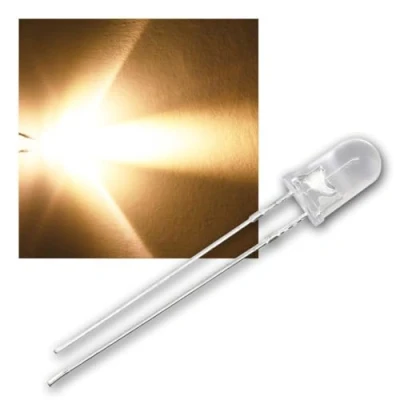 Abbildung von world trading net 25 LEDs 5mm wasserklar warmweiß Typ WTN 5 13000ww, Leuchtdiode, bedrahtet, Diode Leuchtend, als Bauteil