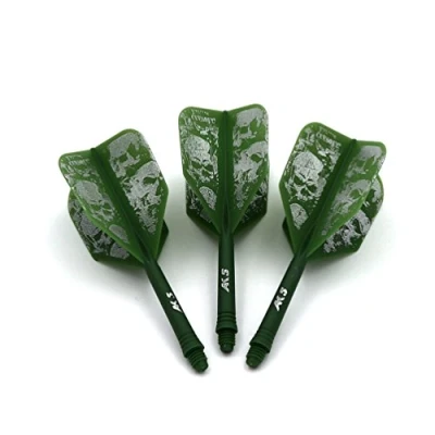 Abbildung von CUESOUL ROST Personalisierte integrierte Dartpfeile Schäfte und Darts Flights Medium,mehrere Farben Muster,3er Set Schädel Pattern (CSAK 5KL10)