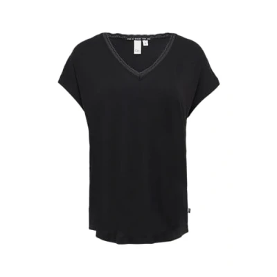 Abbildung von Modalmix Shirt mit Spitzenblende schwarz M