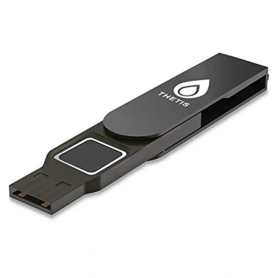 Abbildung von Thetis FIDO2 Sicherheitsschlüssel Fingerabdruck USB A, Zwei Faktor Authentifizator, Mehrschichtiger Schutz HOTP / U2F kompatibel Windows, MacOS, Gmail, Linux für Office Business Schwarz