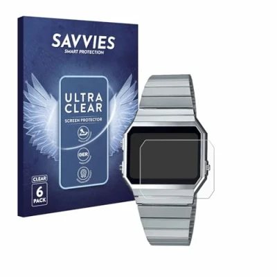 Abbildung von Savvies 6 Stück Schutzfolie für Casio A700WE Displayschutz Folie Ultra Transparent