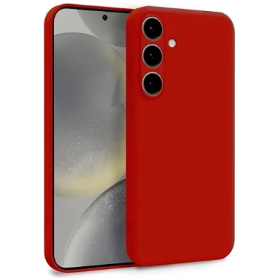 Abbildung von MyGadget Hülle für Samsung Galaxy S24 Zweilagige Handyhülle mit Kameraschutz Cover Innenfutter &amp; Silikon außen Rot