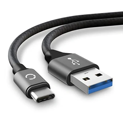 Abbildung von CELLONIC® UC E24 E25 USB Kabel 2m kompatibel mit Nikon D6 Z 5 Ladekabel C Type auf A 3.0 Datenkabel 3A grau Nylon