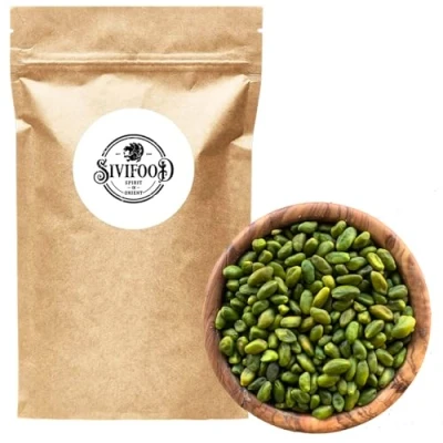 Abbildung von SIVIFOOD enthäutete Pistazienkerne blanchiert und naturbelassen 100g geschälte grüne Pistazien in Premiumqualität natürlich ungesalzen geschält frei von Zusatzstoffen ideales Topping