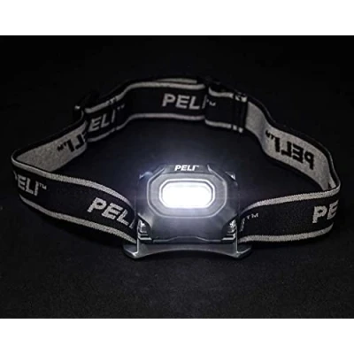 Abbildung von Peli 2745Z0: Multi Modus LED Sicherheits Stirnlampe, ATEX Zone 0 zertifiziert, hochwertige Qualität für auf der Baustelle geeignet, IP54 staub und Spritzwassergeschützt, 40h Brenndauer, Schwarz