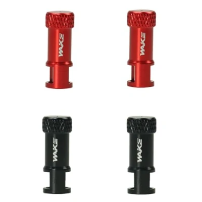 Abbildung von FOMTOR Ventilkappe, mit Ventilkern entfernen Funktion, Fahrrad Ventil, Ventiladapter Fahrrad, Reifen Kappen Staubabdeckungen, Fahrradventil Ersatz Set (Schwarz Rot 4 Stück)