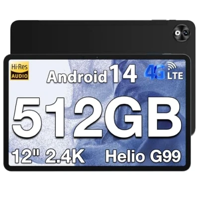 Abbildung von DOOGEE T40 PRO Tablet 12 Zoll, Android 14 Tablet, Helio G99 20GB RAM+512GB ROM(2TB TF) PC, 2.4K Gaming 10800mAh Akku mit 16MP+8MP 4G Dual SIM/ 5G WiFi/GPS/Widevine L1