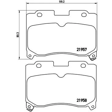 Abbildung von BREMBO P 83 090 Bremsbelagsatz mit akustischer Verschleißwarnung ohne Zubehör TOYOTA: Supra IV, Celica VI Coupe