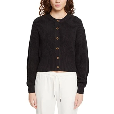 Abbildung von ESPRIT Damen 082ee1i328 Strickjacke, Schwarz, S EU