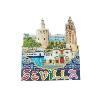 Abbildung von Wedare Magnet Souvenir 3D Sevilla Spanien Kühlschrank Kühlschrankmagnet Tourist Souvenirs Handgemachte Magnetische Aufkleber Home Küche Dekoration Reise Geschenk