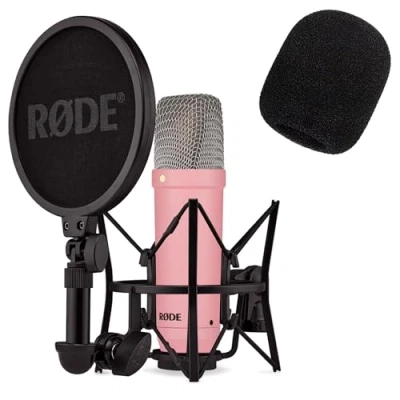 Abbildung von Rode NT1 Signature Pink Studio Mikrofon + keepdrum WS2 Popschutz