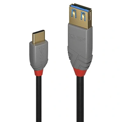 Abbildung von LINDY 36895 0.15m USB 3.1 Typ C an A Adapterkabel, Anthra Line