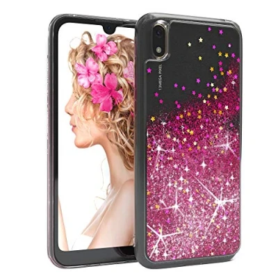 Abbildung von EAZY CASE Hülle kompatibel mit Huawei Y5 (2019) / Honor 8s Schutzhülle Flüssig Glitzer, Handyhülle, Schutzhülle, Back Cover Glitter Flüssigkeit, TPU/Silikon, Transparent/Durchsichtig, Pink