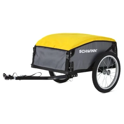 Abbildung von Schwinn Day Tripper Cargo Bike Anhänger, Klapprahmen, Schnellspannräder, gelb/grau