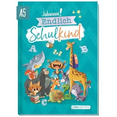 Abbildung von Häfft® Endlich Schulkind A5 Erinnerungsalbum zur Einschulung &quot;Rasselbande&quot; Hardcover Einschulungsbuch Schulanfang, erster Schultag, Geschenk für die Schultüte nachhaltig &amp; klimafreundlich