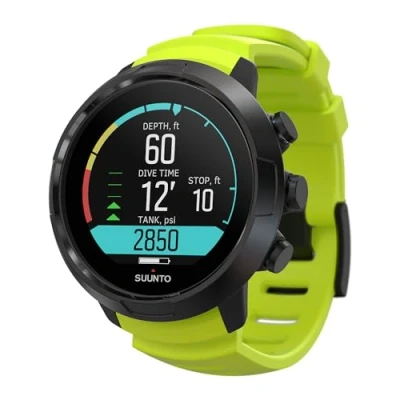 Abbildung von SUUNTO D5 Tauchcomputer mit Farbdisplay, 100m Wasserdicht, Alarmfunktion, Stoppuhr, Wetterinformationen, Kompass und einer Akkulaufzeit von bis zu 12 Stunden im Tauchmodus