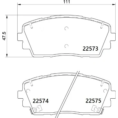 Abbildung von BREMBO P 30 115 Bremsbelagsatz mit akustischer Verschleißwarnung Anti Quietsch Blech Zubehör KIA: Picanto II