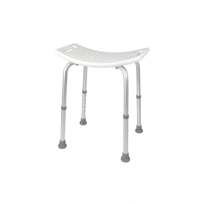 Abbildung von Mobiclinic®, Duschhocker, San Fermín, Europäische Marke, Aluminium, Höhenverstellbar, Rückenlehne, Armlehnen, Anti Rutsch Noppen, Duschstuhl für Senioren, Badhocker