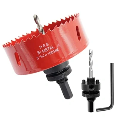 Abbildung von Lochsäge 100mm, LAIWEI Schwerlast Dorn lochbohrer, 4341 Bohrer, Lochfräser zum Bohren von Löchern in Holz, Aluminium, PVC und anderen Materialien, Bohrwerkzeuge