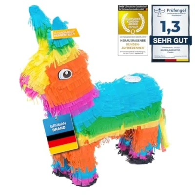 Abbildung von Pinata Party Dekoration zum Befüllen mit Süßigkeiten für Kinder Geburtstag Hochzeit (Esel)