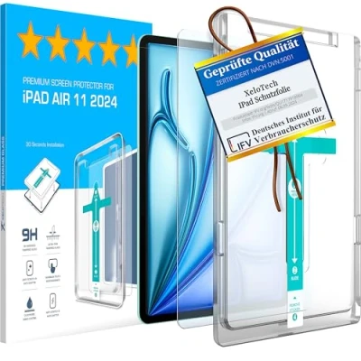 Abbildung von XeloTech Schutzglas für iPad Air 11 Zoll (2024, M2) Premiumglas mit Schablone