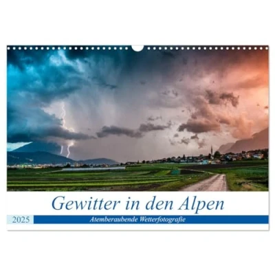 Abbildung von Gewitter in den Alpen (Wandkalender 2025 DIN A3 quer), CALVENDO Monatskalender
